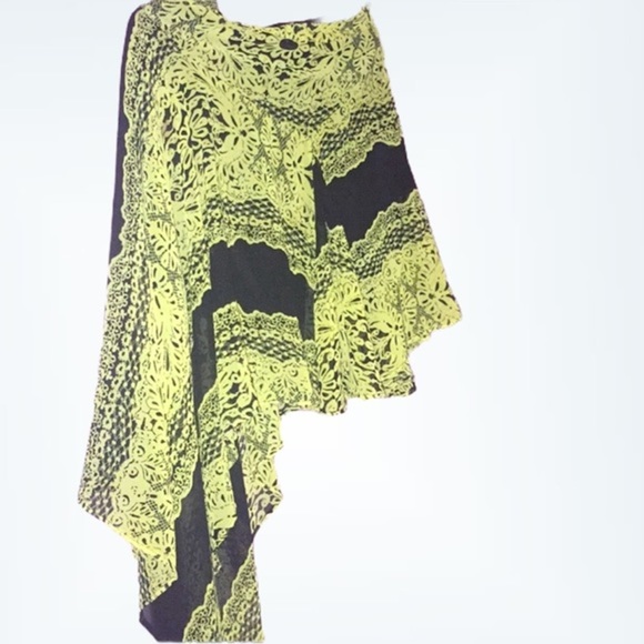 Y2k Ruffle Forever21 asymmetrical flowing Scarf Skirt size M - Picture 2 of 5